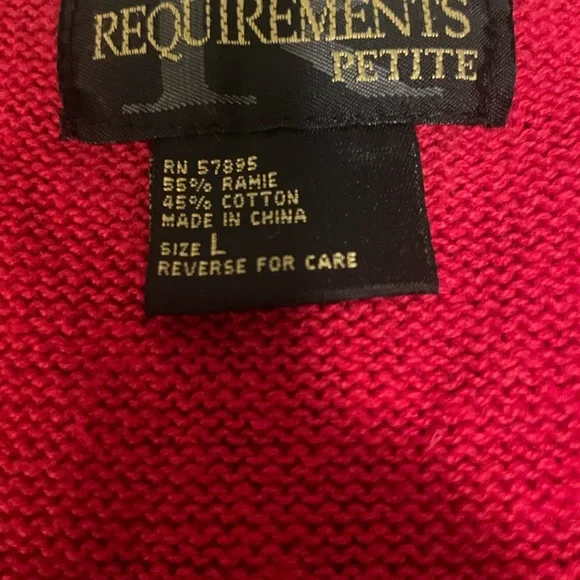Requirements Petite Red embroidered vest, large cottagecore button front - Picture 4 of 6